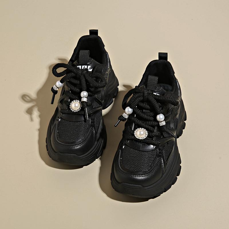 CRLAYDK Designer Women's Platform Chunky Fashion Sneakers Walking Lace Up Dad Shoes Wedge Mesh Trendy Sport Casual Tennis