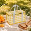 Camping Lunch Bag Insulated Picnic Bag, Foldable Thermal Basket for Outdoor, Heavy Aluminum Frame Duty Foil Cooler Food, Accessory