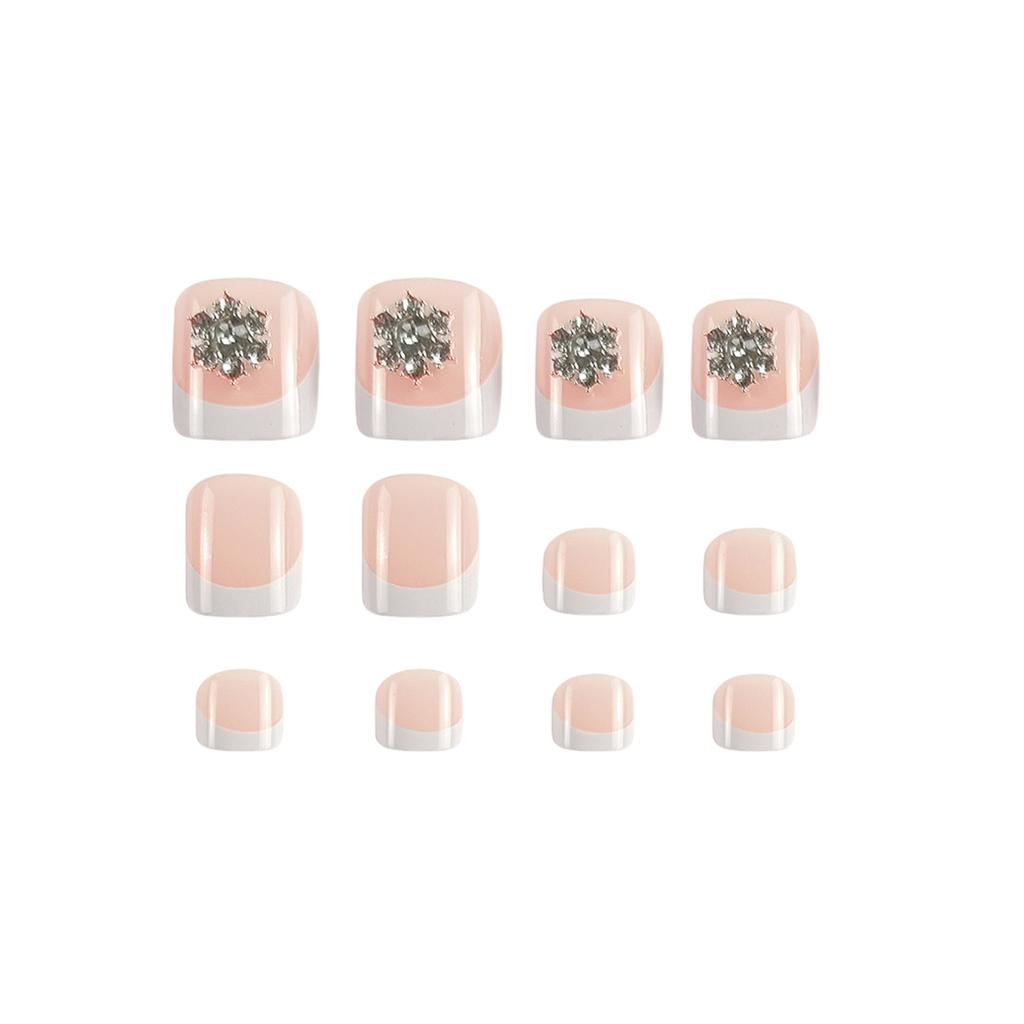 French White Tips Fake Toenails Moderate Thickness Comfortable to Wear Nails for Fashion Girls Foot Decoration