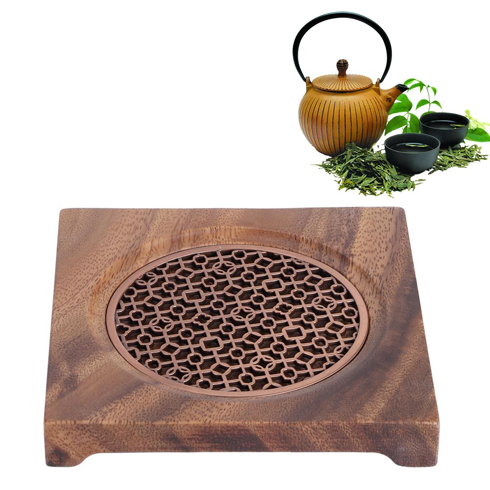 Household Innovative Walnut Square Teapot Mat Heat Insulation Coaster Tea Accessories