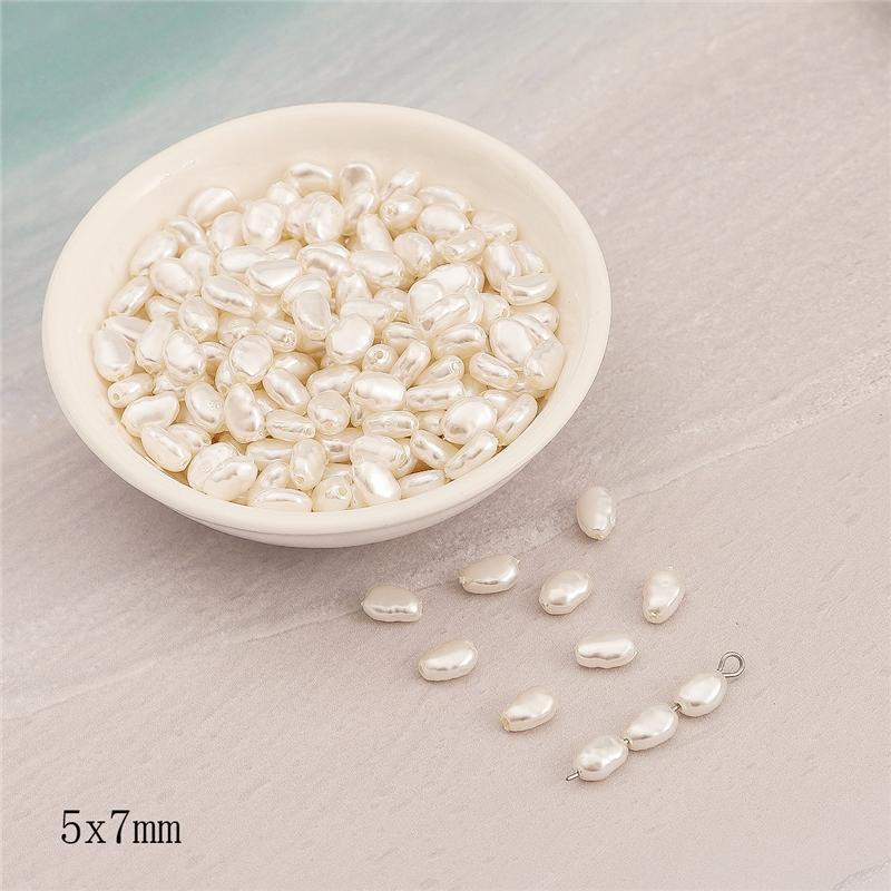 Геометрическая форма имитация жемчуга из АБС-пластика, бусины с прямым отверстием, браслет «сделай сам», ювелирные аксессуары