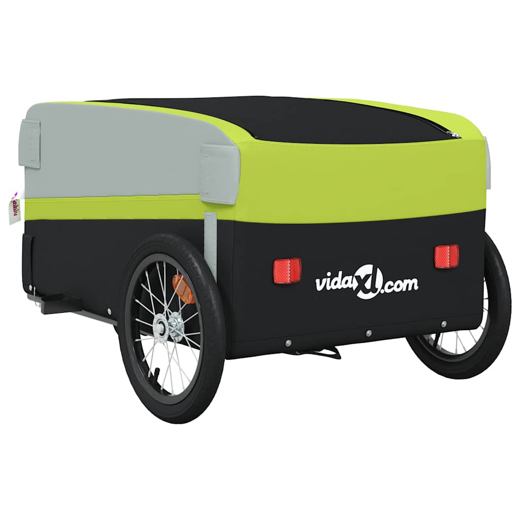 Vidaxl Przyczepka Rowerowa, Czarno-Zielona, 45 Kg, Żelazo