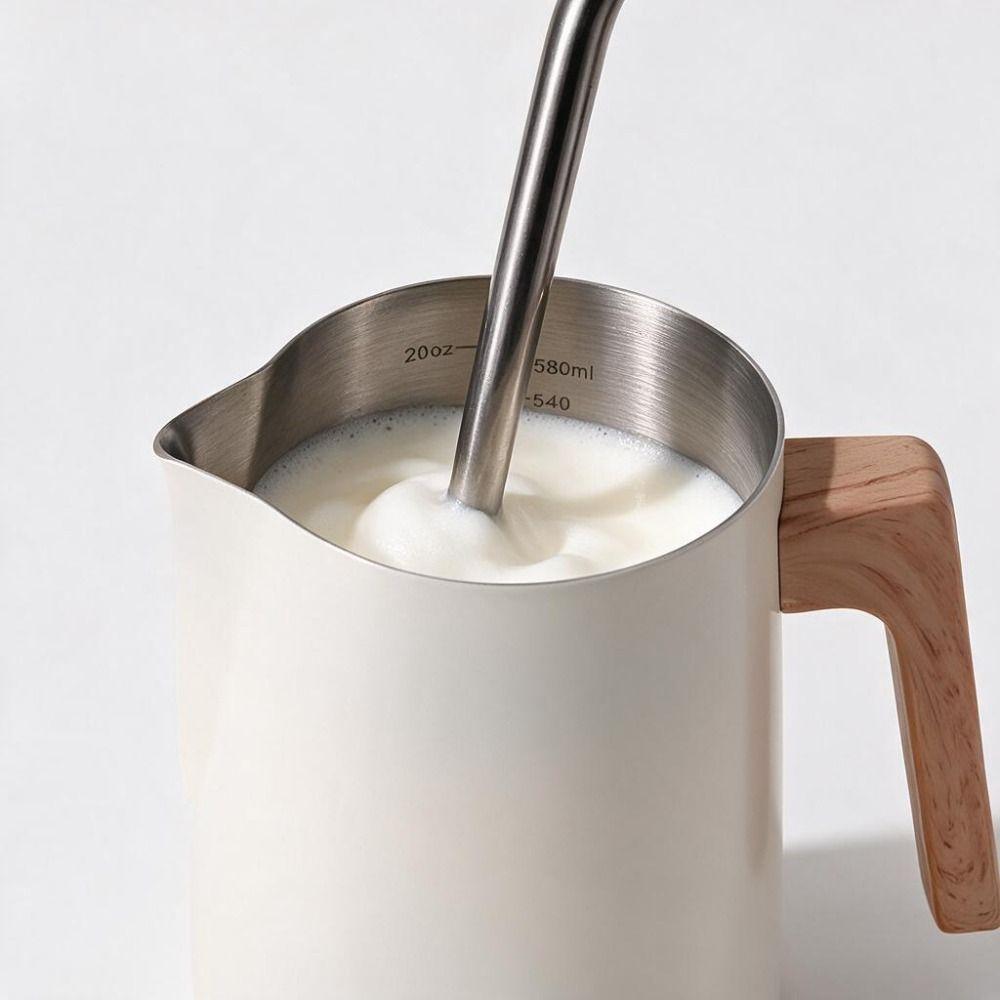 304 Stainless Steel Milk Frother Jug with Scale Milk Foam Cup Coffee Milk Frothing Pitcher Cafe