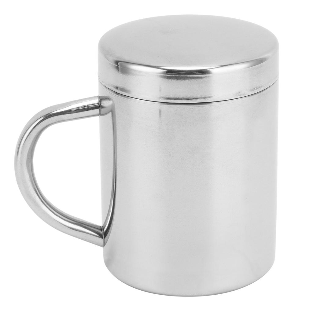 Чашка для чая, портативная, из нержавеющей стали 304, чашка для воды с ручкой для крышки, чашка для питья молока для дома и улицы