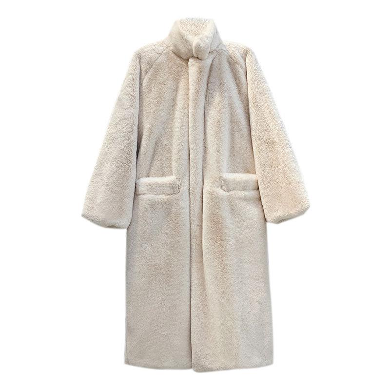 Женское осеннее и зимнее пальто из искусственного меха, длинное пальто