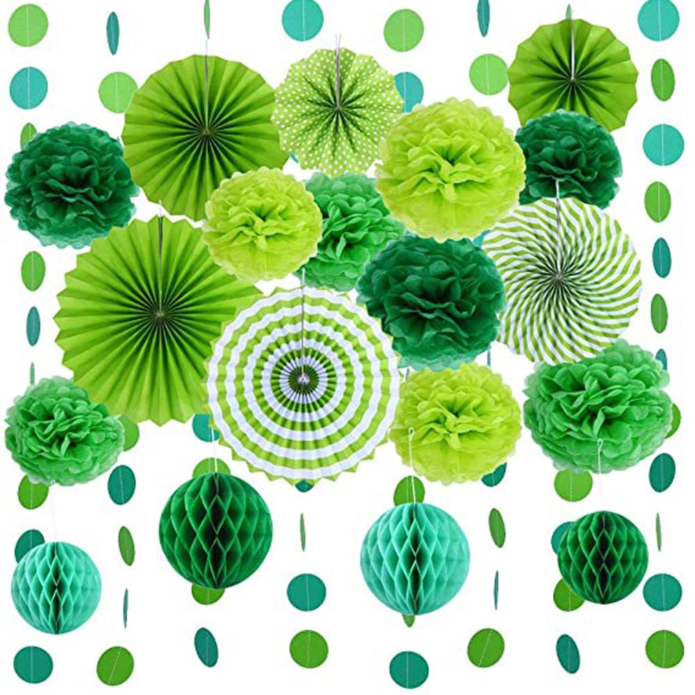 Вечеринка День рождения Украшение Оформление Бумажный веер Цветок Сотовый шар Бумажный шар-цветок Чехол для воздушного шара Оформление на день рождения ребенка