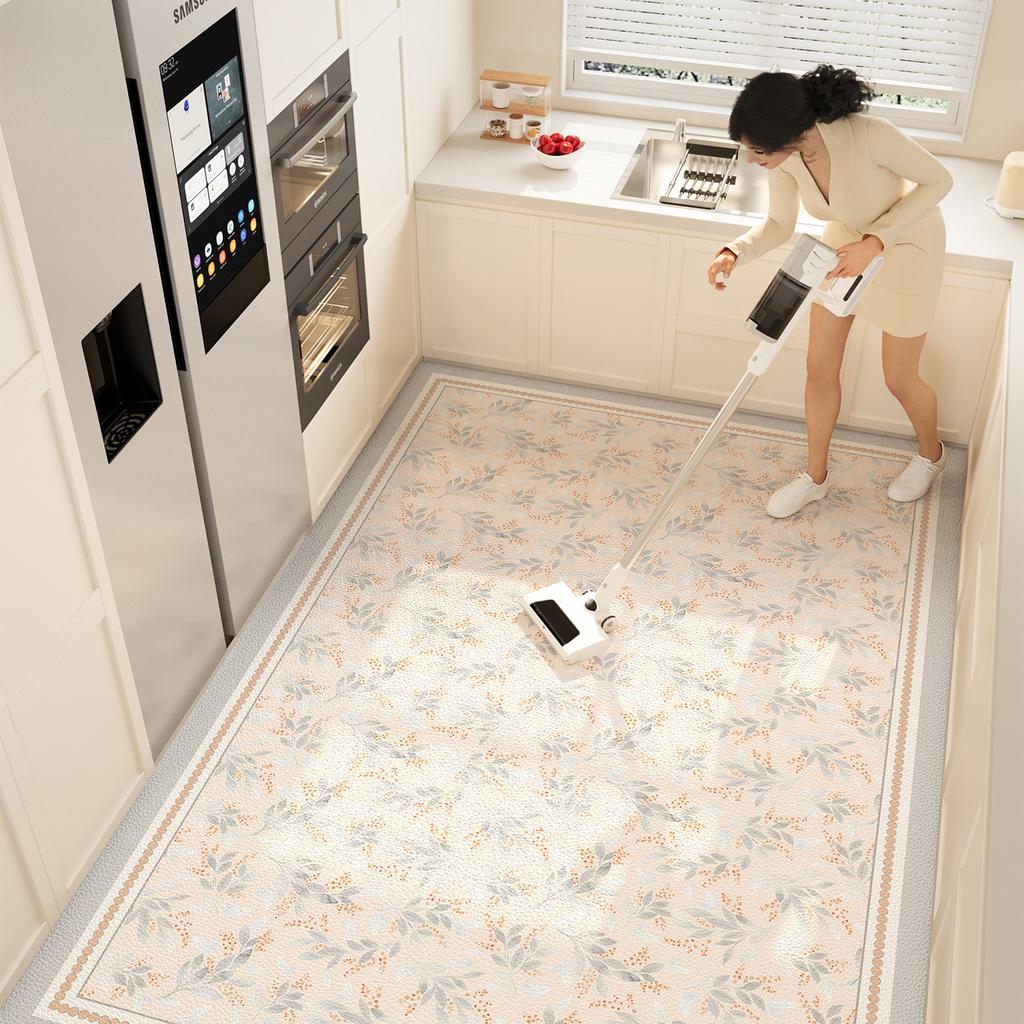 Современный простой кухонный коврик для пола ПВХ кожа водонепроницаемый маслостойкий ковер большой цветочный противообрастающий коврик для балкона Tapete De Cozinha