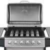 6 Burner Gas Grill Stainless Steel Silver