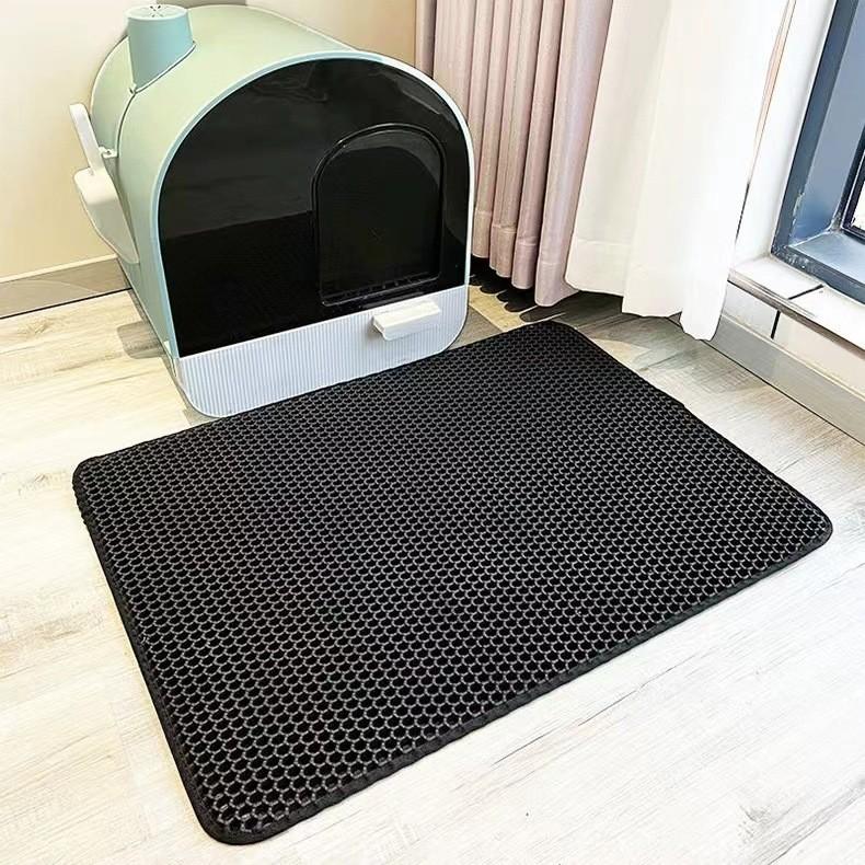 Double Layer Waterproof Cat Litter Trapping Mat Non-slip Washable Cat Cleaning Mat Cat Litter Box