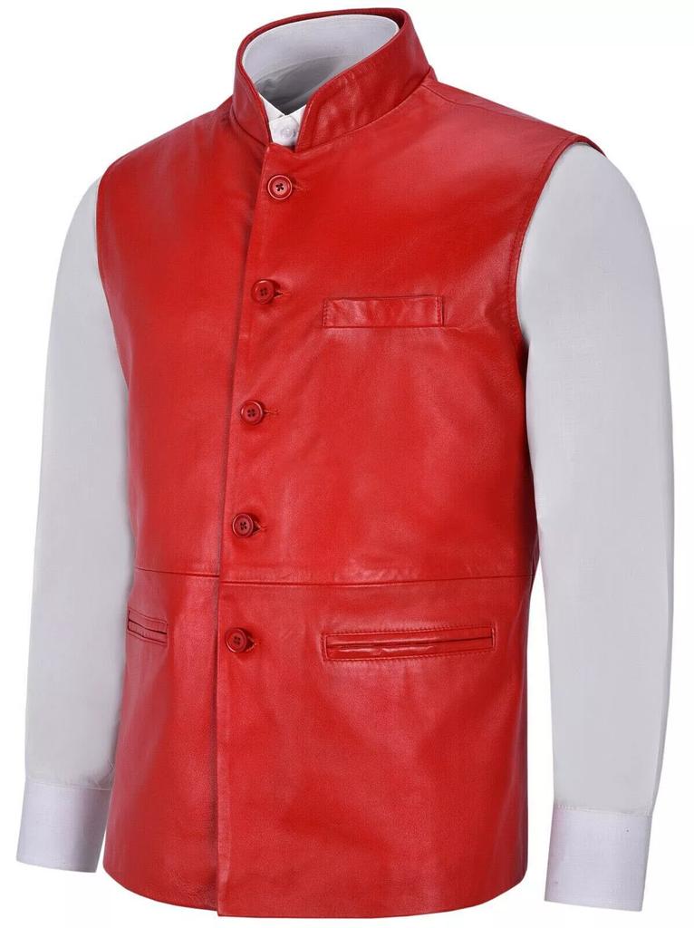 Жилет на пуговицах 100% вестерн красный жилет ручной работы пальто мужская куртка из натуральной овчины