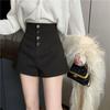 Shorts Women Korean Style Buttons Students Fashion Summer High Waist Wide Leg Shorts All-match Casual Elegant Ladies Vintage