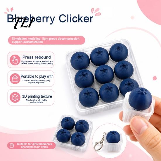 Decompression Blueberry Toy 3D Printed Fidget Clicker, 1/4/9 Keys Box Clicker for Stress Relief, Keyboard Desk