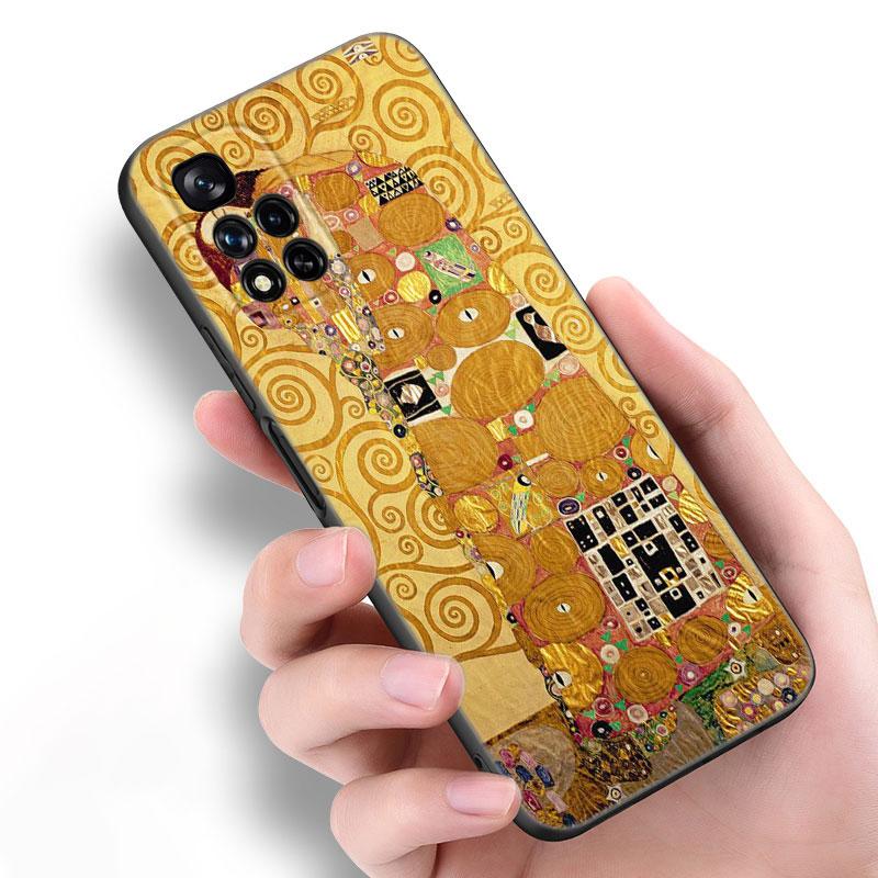 Черный силиконовый чехол для телефона Art Gustav Klimt для Xiaomi POCO X3 X4 NFC F5 M3 M4 M6 X5 X6 Pro F3 F4 GT 5G C55 C65 M5