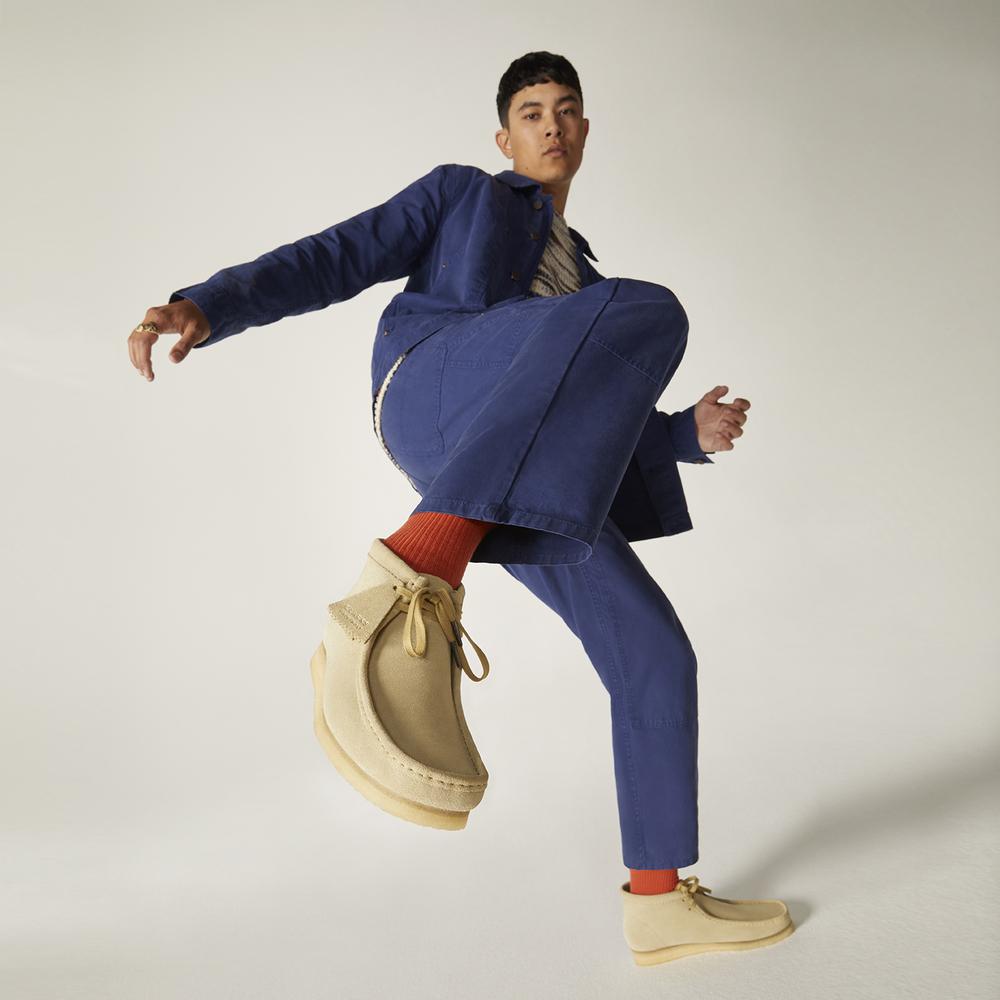 Clarks Ретро Модные Удобные Повседневные Кроссовки Мужские Желтые 261555167