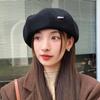 Ретро Французская Художественная Шляпа Шерстяная Однотонная Кепка Модная Зимняя Беретка Шляпа Женская