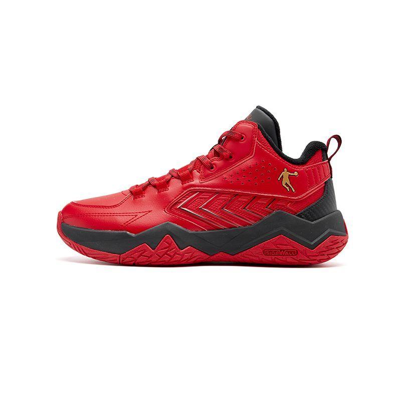 Jordan QIAODAN Velvet Warm Basketball Shoes for Men's Winter High Top Leather Face Student Sports Cotton Shoes