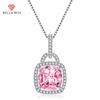Square Zircon Pendant Necklace Multiple Colour Fashion Wedding Engagement Jewelry