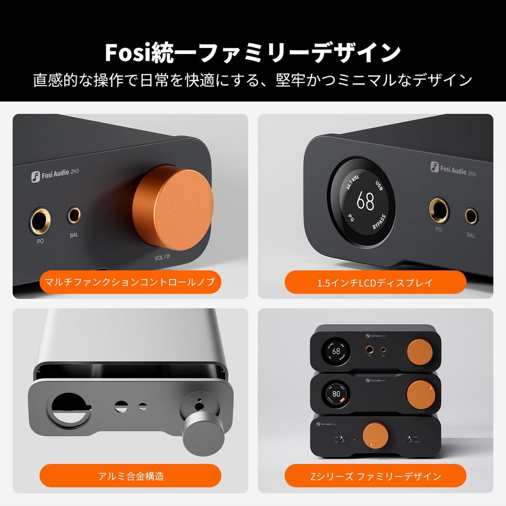 Fosi Audio ZH3 DAC Headphone Amplifier Fully Balanced Preamplifier with AKM4493SEQ and XMOS PCM 768kHz Power Amplifier Trigger Remote Control Japanese