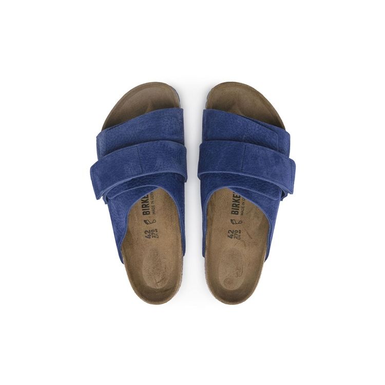Birkenstock Кожаные Плоские Сандалии на Одной Пряжке Модные Мужские Сандалии Синие 1024501