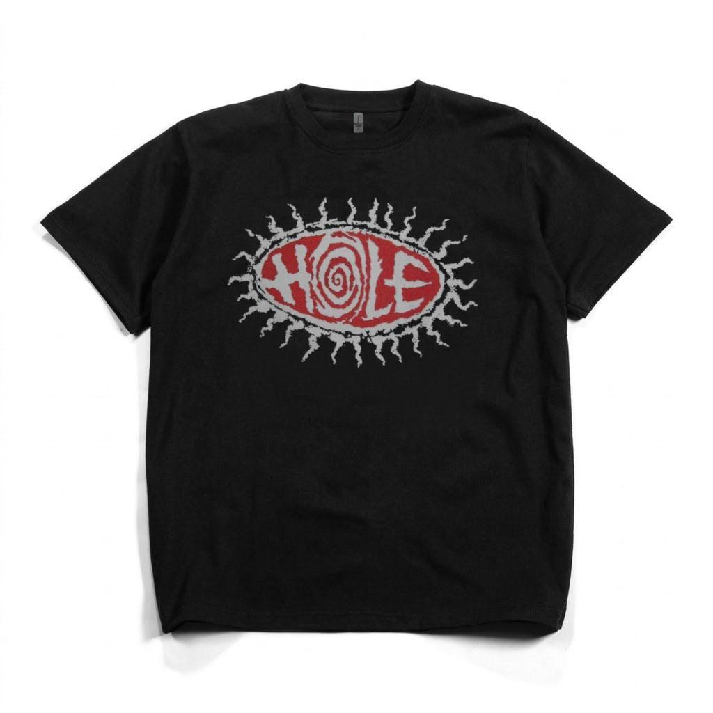 HOLE Band T-Shirt, 90s Retro Graphic Tee, Oversized Streetwear Unisex Cotton Shirt