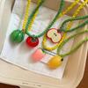 Трендовые украшения Дофаминовые цвета Яблоко Клубника Лимон Фрукты Подвеска Бусы Ожерелье для женщин Y2K Милый чокер Подарок для вечеринки