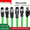Industrial Camera M12 to RJ45 Network Cable