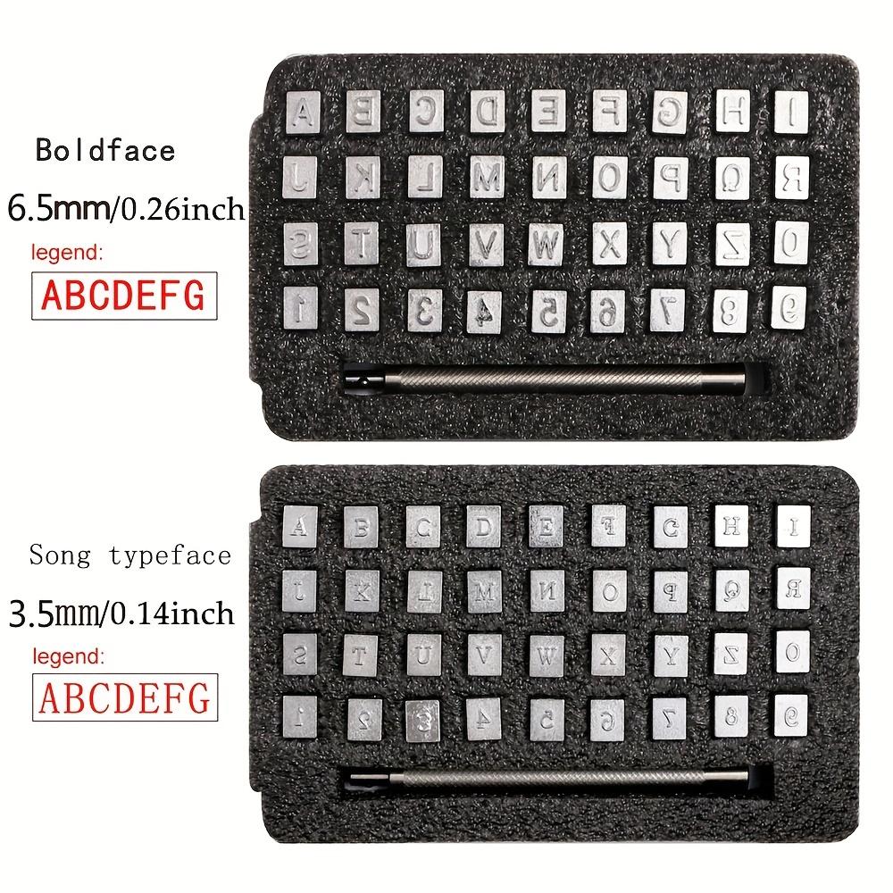 36pcs Leather Stamp Tool Set - Steel Alphabet Number Stamps for Leather Crafts and Metal Printing
