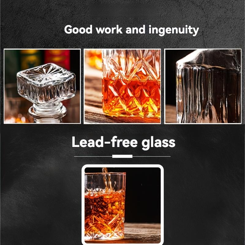 1 комплект стаканов для виски с 6 стаканами (графин: 9,4 дюйма / тумблеры: 3,15 дюйма Высота) Элегантная хрустальная посуда для домашнего бара, аксессуар из жемчужной пены, подарок