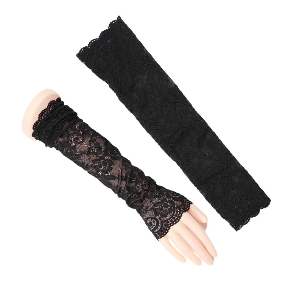 Lace Flower Arm Covers Sun Protective Arm Sleeves Women Fashion Arm Protectors for Driving Cycling and Outdoor Activity