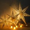 30-75cm Christmas Hollow Star Hanging Ornament Paper Lampshade Window Grille Decor for Home Wedding Holiday Gift