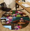 Masha and The Bear Pattern Round Rug, Indoor/Outdoor Mat, for Picnic, Gameroom, Bedroom, Office, Living Room, Home Decor Carpet, Birthday Gift