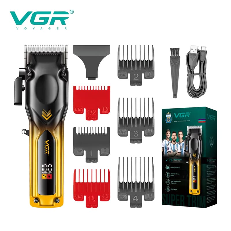 Домашняя машинка для стрижки волос с градиентной расцветкой, интегрированный триммер для волос высокого класса, высокоскоростная электрическая машинка для стрижки волос, ЖК-дисплей, интеллектуальный цифровой дисплей, длительное время работы от аккумулятора