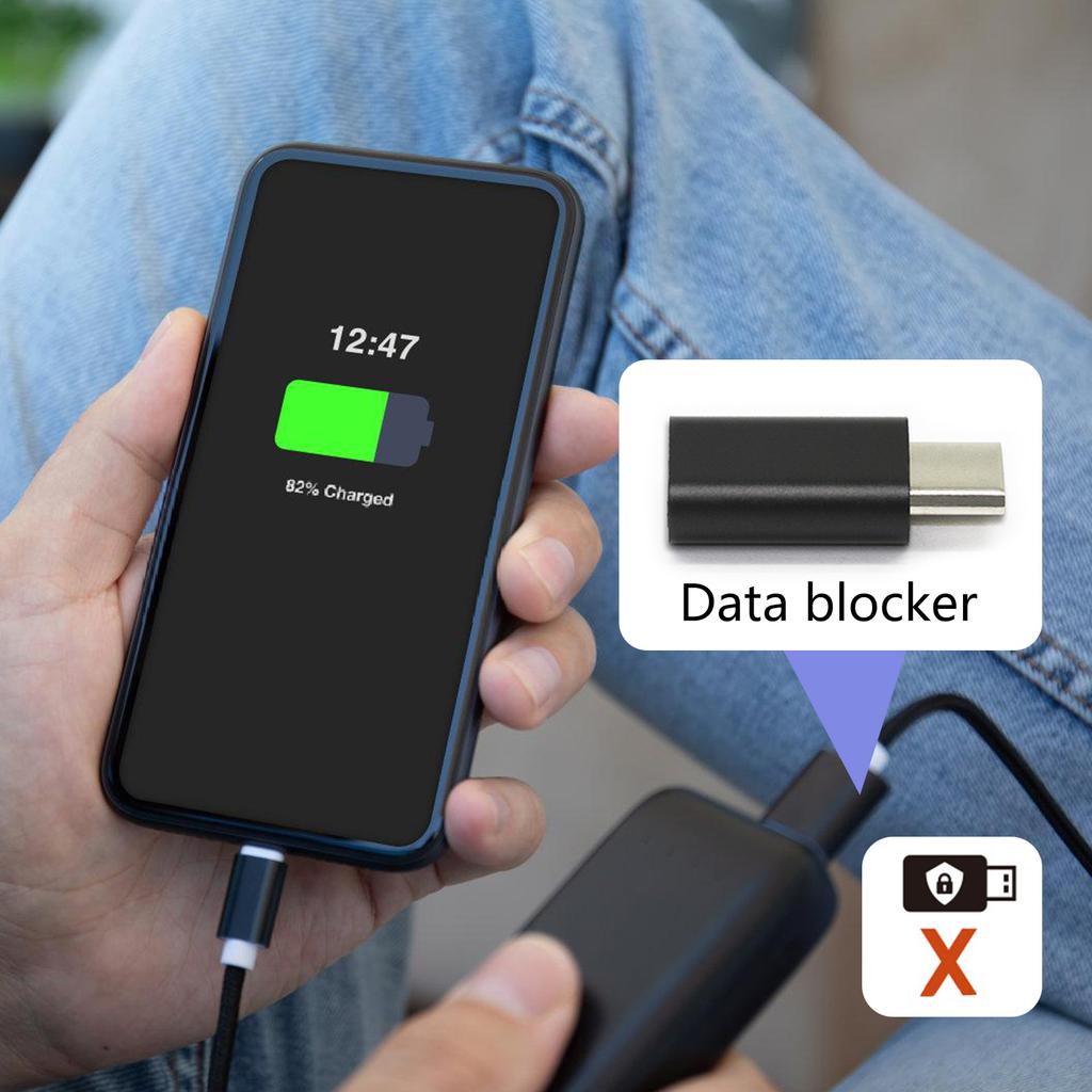 Компактный блокировщик данных типа C USB C на USB C Defender, обеспечивающий безопасную зарядку без риска кражи данных USB C Privacy Guard