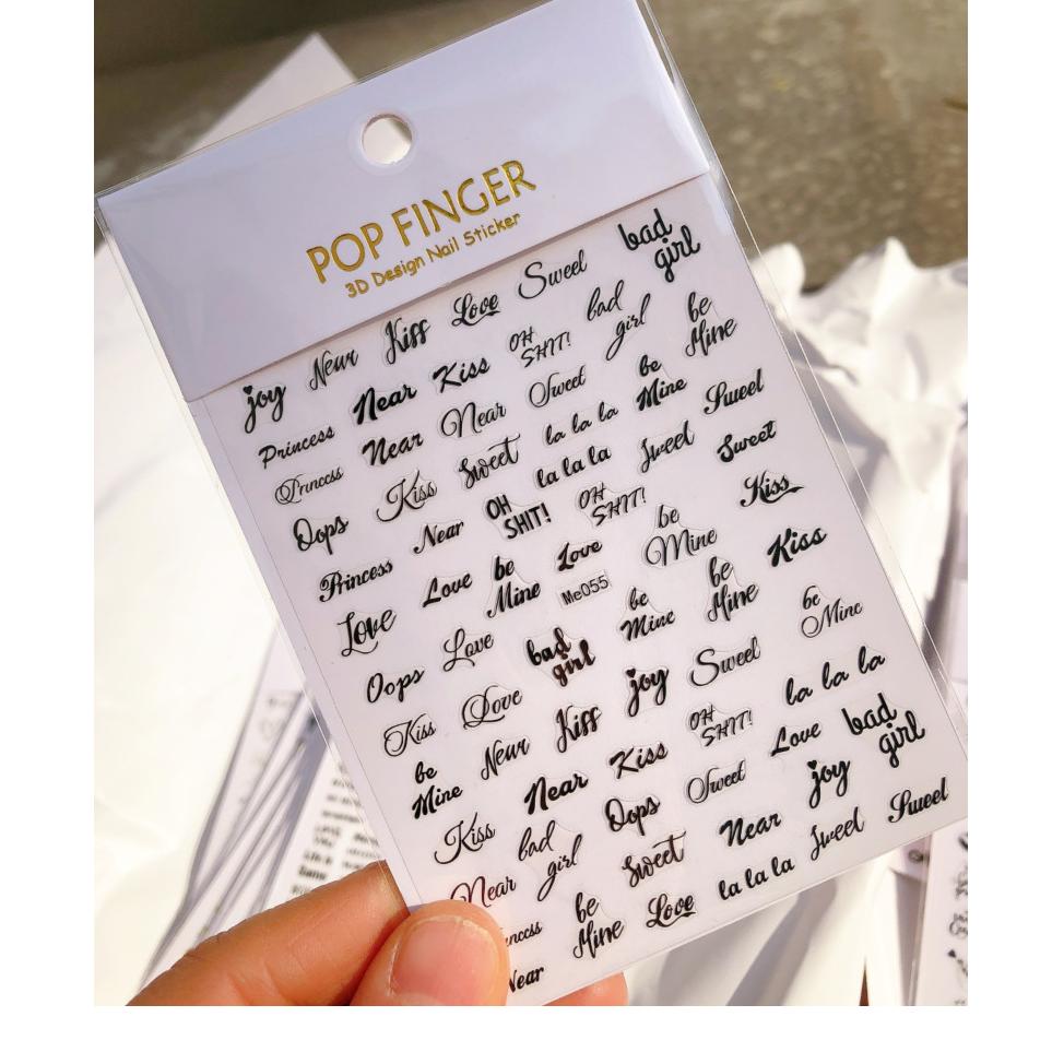 1 Sheet 3D Adhesive Nail Sticker Valentine's Day Heart Rose Decal for Nail Art Decoration