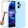 Чехол + Защитные стекла - Xiaomi - Redmi Note 12 Pro 5G - Силикон TPU - Ультратонкий - Голубой