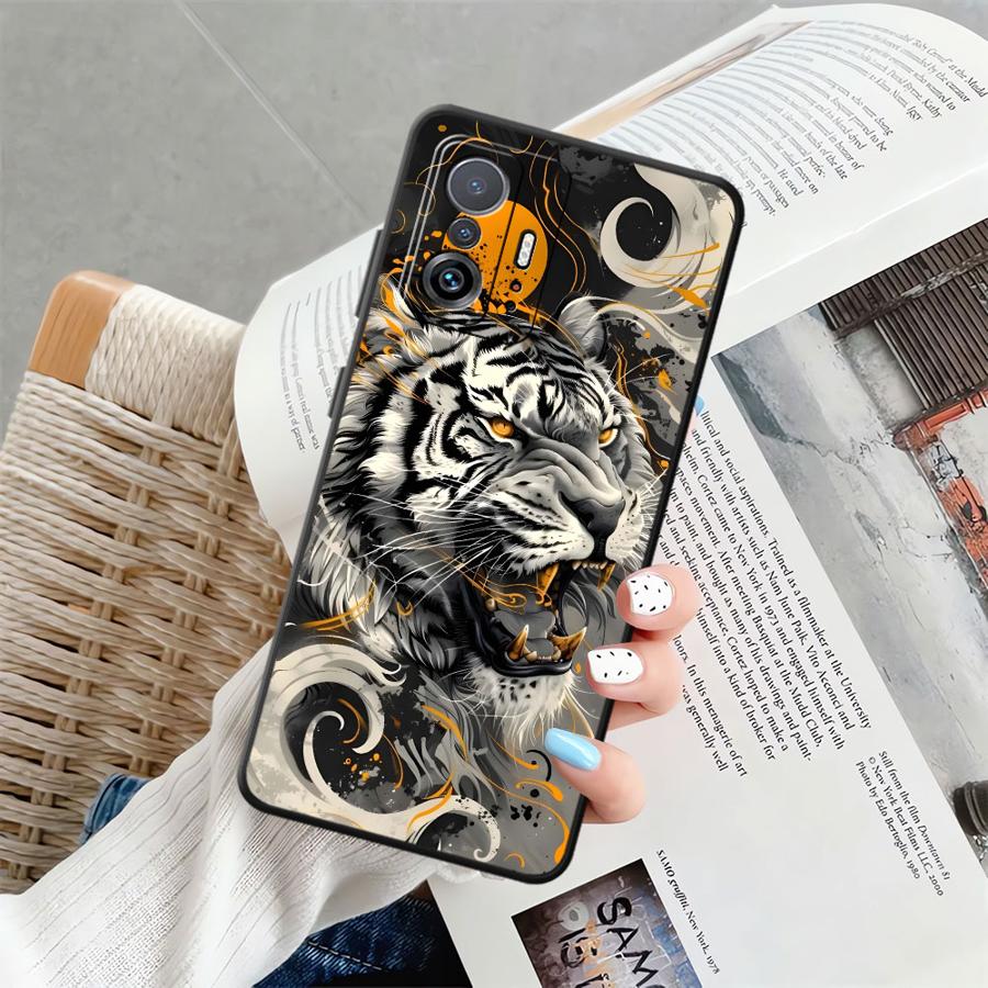 Крутая серебристая тигровая funda чехол для телефона для Xiaomi Mi 11T 12T Pro 12 10T 13 Lite 14 12X 11