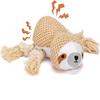 Dog Squeak Toys, Interactive Play Soft Plush Rope Toys, Cotton Material, Dog Toys For Small and Medium Dogs, Teething Toys, Brown.