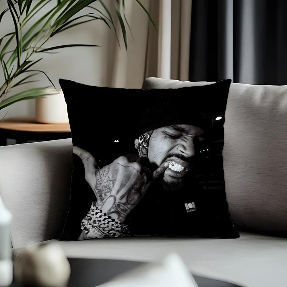 Hot Cchris Brownful Cushion Cover Antidustmite Pillowcase Invisible Zipper Silky Short Plush Sofa Cushion Cover