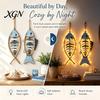 Corrosion Resistant Indoor Decor Wooden Fish Wall Hanging Pendant With/Without LED Light, Nautical Decor, Coastal Theme Fishbone Decorative