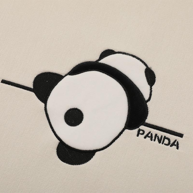 Panda Embroidered Sofa Cushion Chenier Four-Season Universal Non-Slip Sofa Cover, High-Grade Seat Cushion Leather Sofa Back Towel
