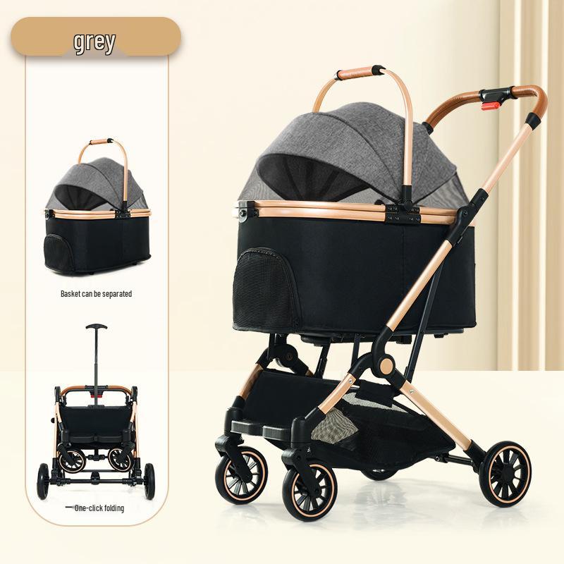 Lightweight Pet Stroller: Foldable, Detachable for Small Dogs & Cats - Ideal for Outdoor Use