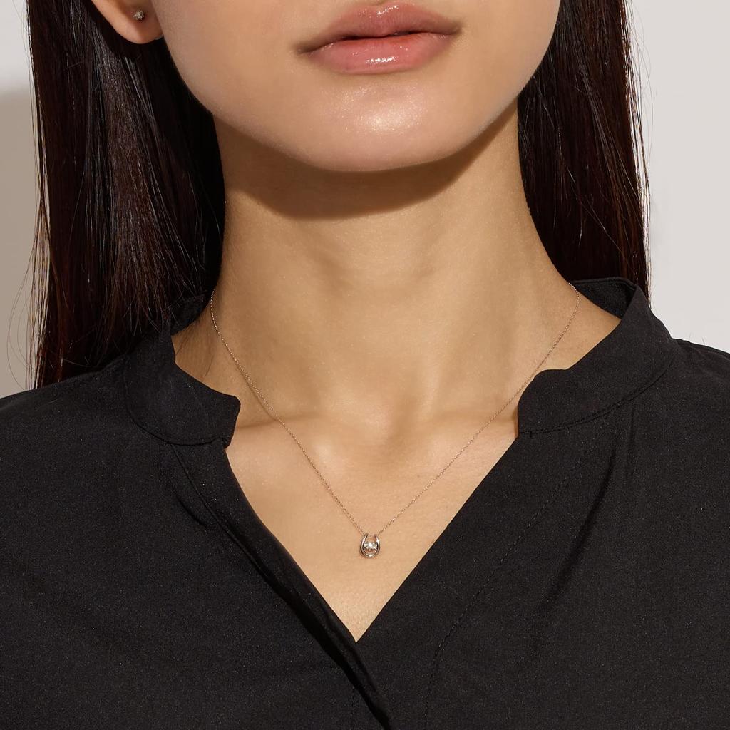 Ожерелье Танцующий камень Бриллиантовая подкова PT900 Платина [Лара Кристи] Женское 0,1 карат lp51-0018-pt