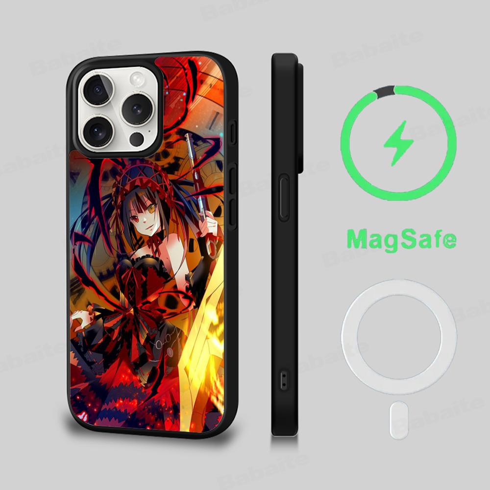 Мультяшный чехол K-Kurumi T-Tokisaki Магнитный чехол Для IPhone 16 14 13 12 11 15 Pro Max Plus Для Magsafe Беспроводная зарядка Чехол