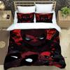 3D printed cartoon Deadpool duvet cover and pillowcase bedding set, suitable for boys and girls' bedroom decoration, children's