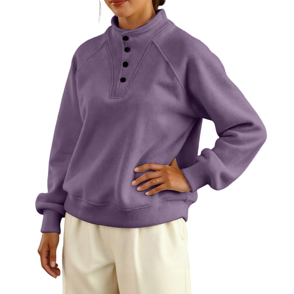 Women's Fashionable Casual Solid Color Long Sleeve Top