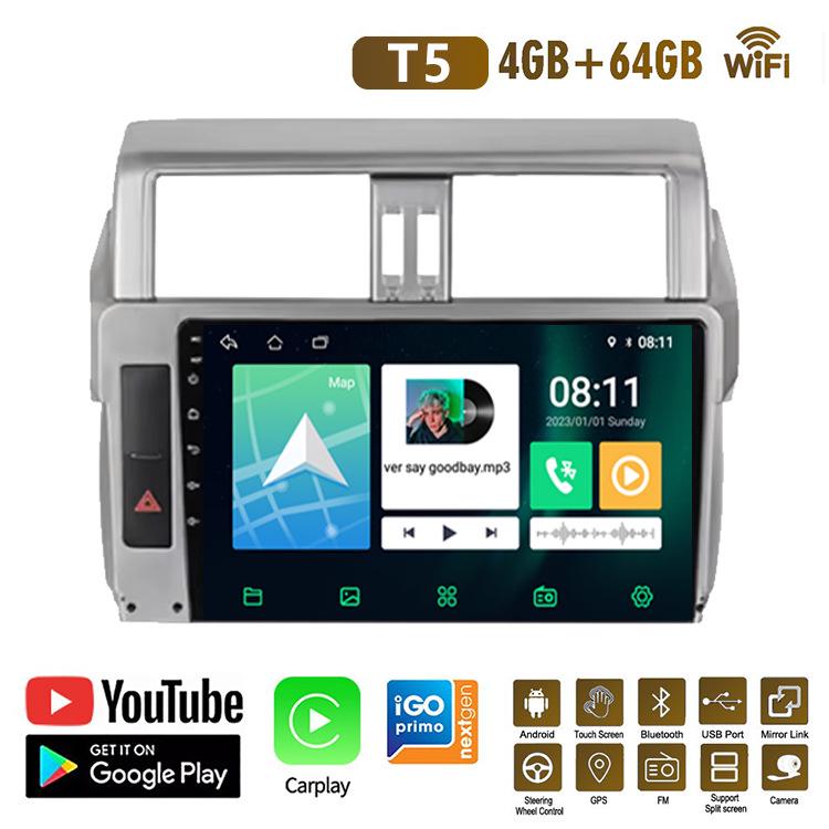 Android GPS-навигатор для Toyota Land Cruiser Prado с камерой заднего вида и поддержкой CarPlay