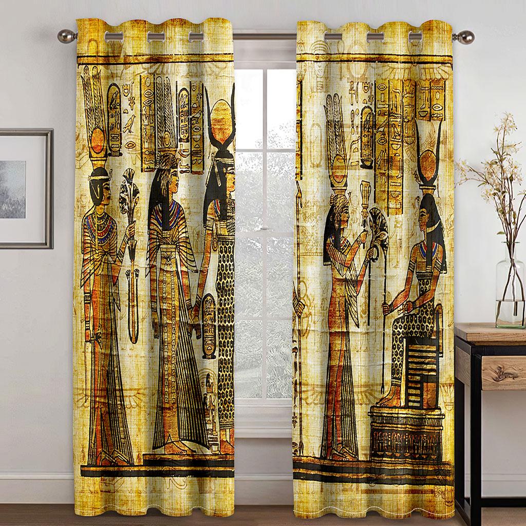 2 Pieces Egypt Luxury Muslim Ramadan Festival Roman Semi Blackout Drapes Window Cortinas De Salon Bedroom Decor Free Shipping