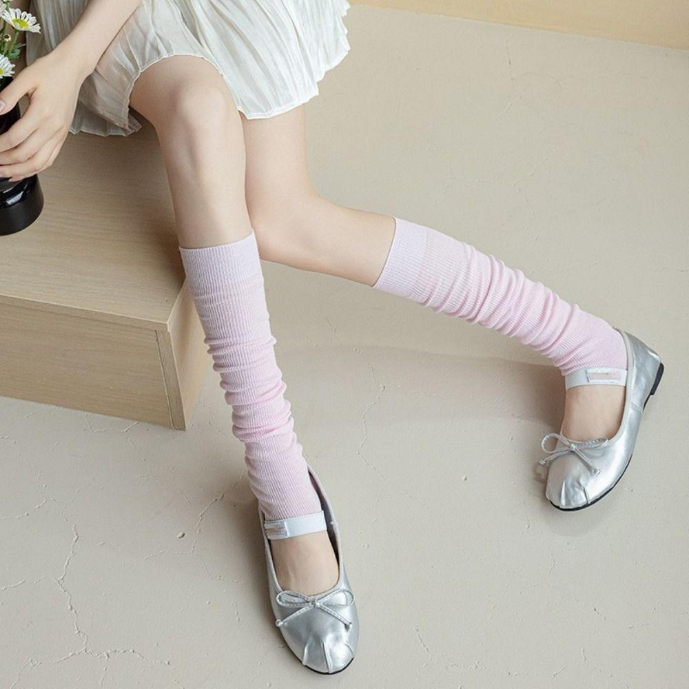 Однотонные женские чулки выше колена, длинные носки до колена, модные длинные носки до колена, женские