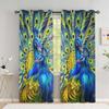 Peacock Flower Curtains For The Bedroom Animal Drapes In Living Room Curtin For Window Home Decor High Shading (70 %-90 %)2 Panel