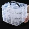 3 Tier 18-Grid Transparent Adjustable Stackable Compartment Slot Plastic Storage Box For Organizing Toys Jewelry Accessories